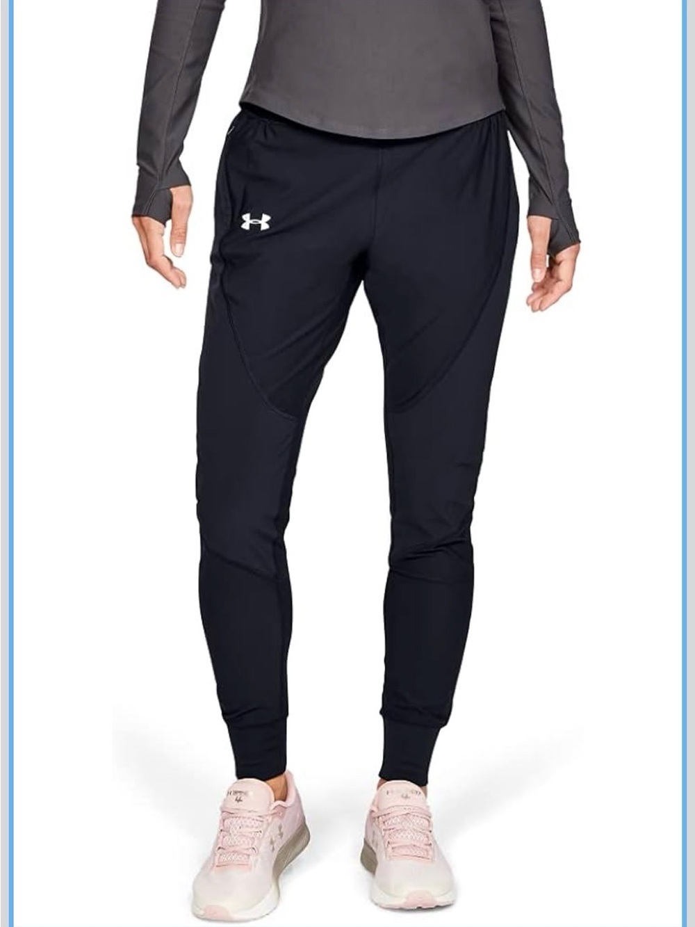 Under Armour womens qualifier speedpocket Black Athletic Joggers size large